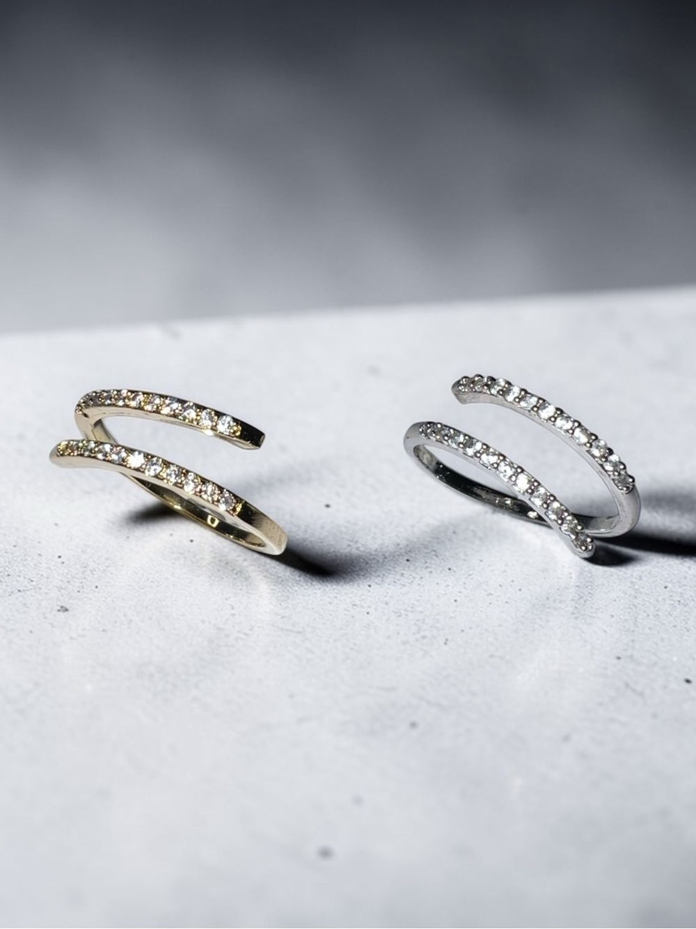 Elegant Spiral Ring in Gold & Silver